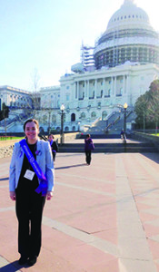 Katherine O’Malley stands in front of the Capitol in Washington D.C. 