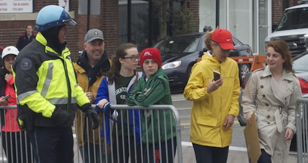 Boston Marathon Coming Through Wellesley