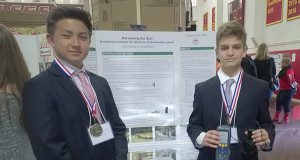 John Zavras and Carter Eaton received an honorable mention for their experiment with photovoltaic solar panels. Photos courtesy of Kathy Horigan Dye