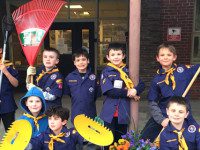 Walpole Cub Scouts give school a spring cleaning