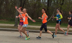 Needham High School students run marathon