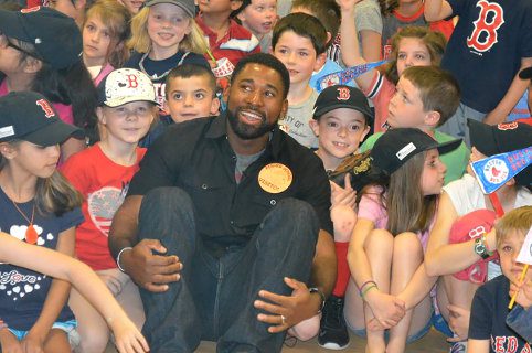 Red Sox player visits Walpole school
