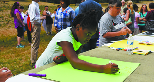 Solidarity gathering against racism