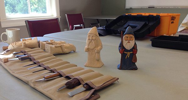 Woodcarving  at the Center in Medfield