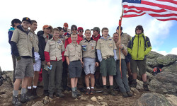 Walpole Scouts raise Flags on the 48