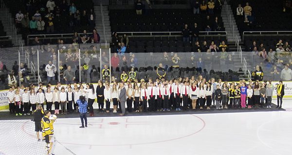 Eighth grade chorus performs for B’s