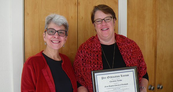 Christine Keddy presented with License to Preach