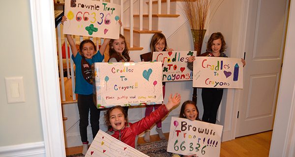 Brownies collecting for Cradles to Crayons