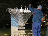 Needham to light ice-carved Menorah