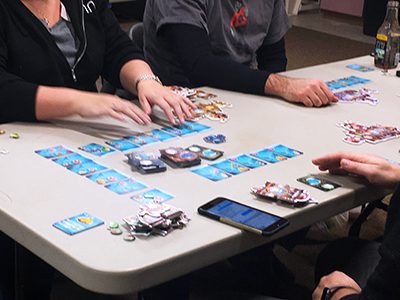 The group tends to play Euro-style games, which include much more strategy and less luck.