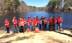 Scouts clean Turner Pond