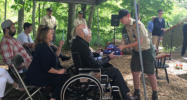 Medfield’s Hatch dedicates Grist Mill bench
