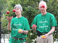 Library attendees learn how to juggle
