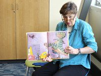 Kids spend story time with Ms. Loomis