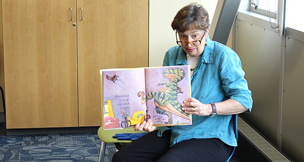 Kids spend story time with Ms. Loomis