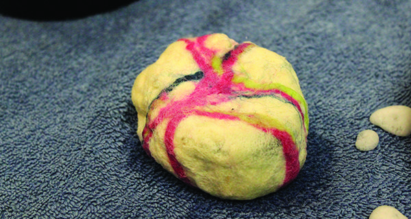 Soap felting amuses at Medfield Library