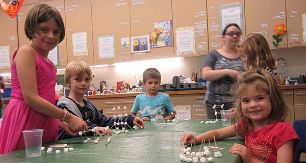 Kids get creative with marshmallow structures