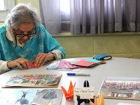 Paper cranes call for world peace