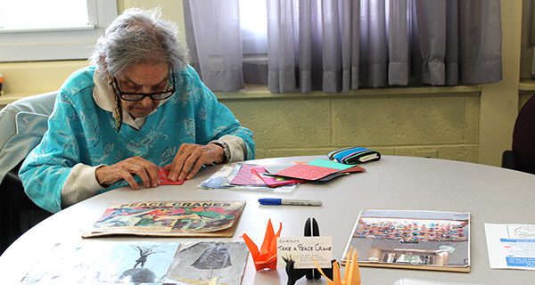 Paper cranes call for world peace