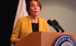 Attorney General Healey speaking in Walpole