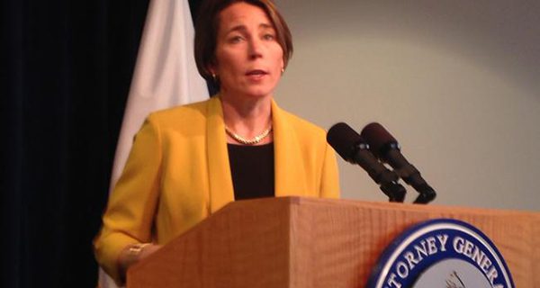 Attorney General Healey speaking in Walpole