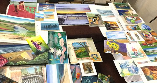 Artist Scotti displaying at library