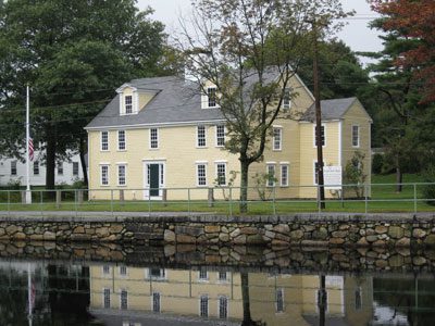 Medfield’s Dwight-Derby House looks particularly picturesque across Meetinghouse Pond.