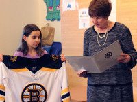 Needham student scores Bruins jersey