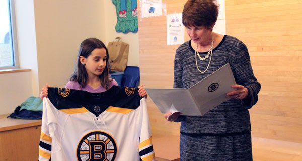 Needham student scores Bruins jersey