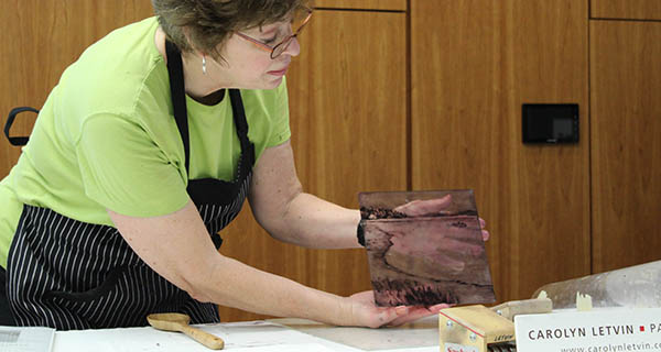Local painter gives printmaking demonstration