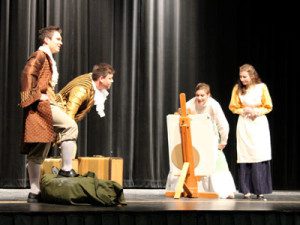 One of Medfield After Dark’s skits featured the embarrassingly overprotective mothers of expeditioners Lewis and Clark.