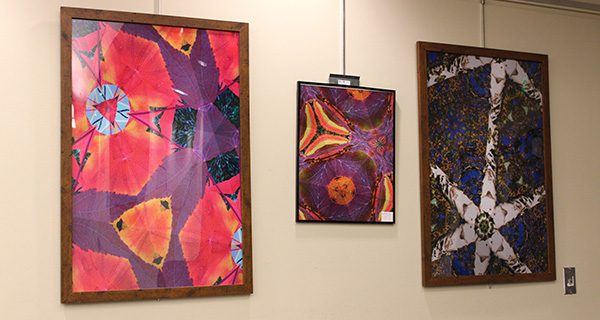 Library displays stained glass kaleidoscope art