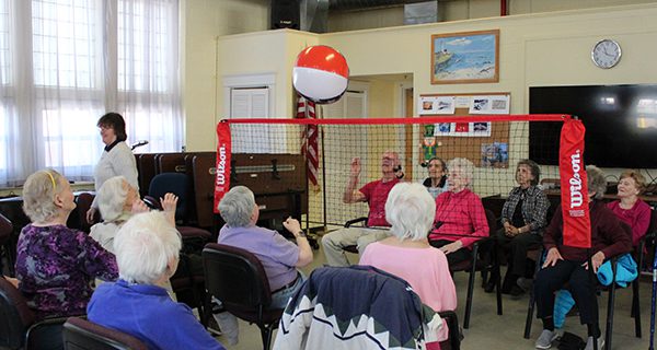 Seniors sit in on volleyball match