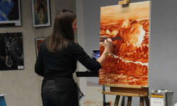 Artists unite for seascape demonstration