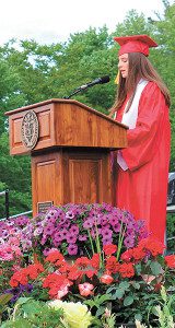 Class President Abigail Silverstein gives her farewell speech to the class of 2018. Photos by Laura Drinan