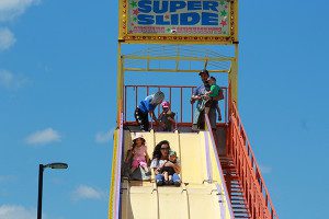 Parents and children alike enjoyed the super slide. Photos by Daniel Curtin