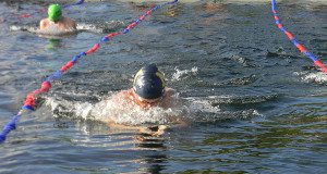 Henry Keegan dashed towards the finish during the 100-meter breaststroke at the Natick meet.