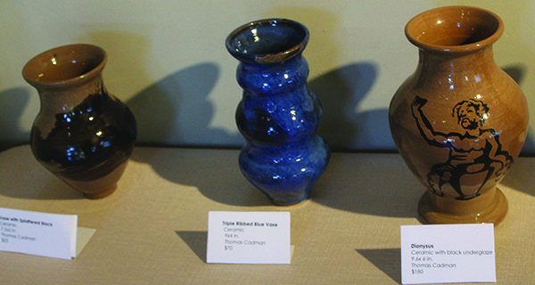 Medfield’s Tom Cadman provided ceramics, the first ever exhibited at the... 			
			</div data-eio=