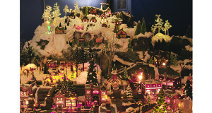 This year’s Snow Village exists under the shadow of a large ski mountain.