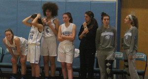 The tense game took its toll on the Medfield bench.