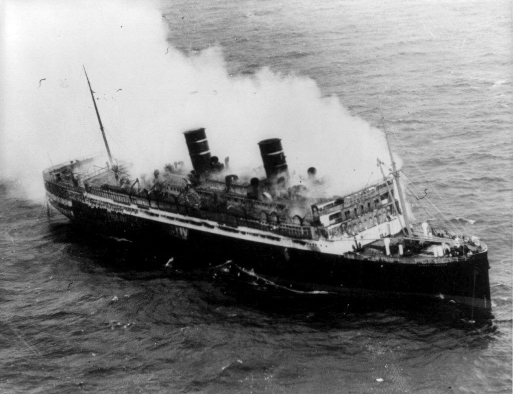 The SS Morro Castle burns off the coast of New Jersey.