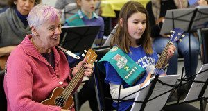 Many of the scouts were new to the instrument, so seniors lent them a hand when needed.