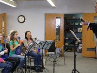 Scouts and seniors make music together