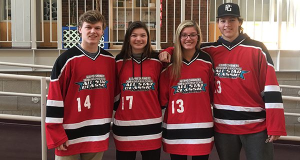 Needhamites playing in Shriners Hockey Classic
