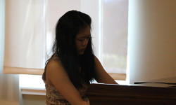 Pianist Adrian Liao performs for seniors