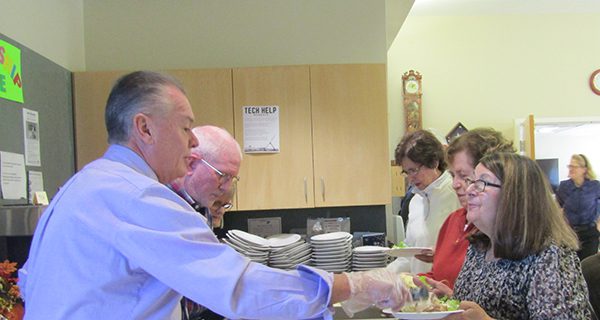 Volunteers served lunch for guests at the Council on Aging. 