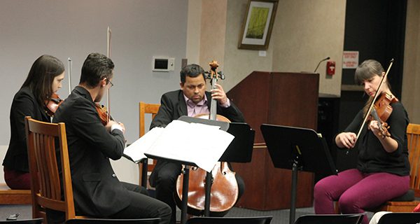 Black belt string quartet wows library