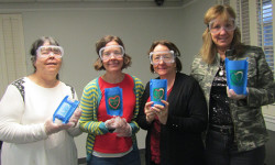 Crafters etch glass at Medfield library