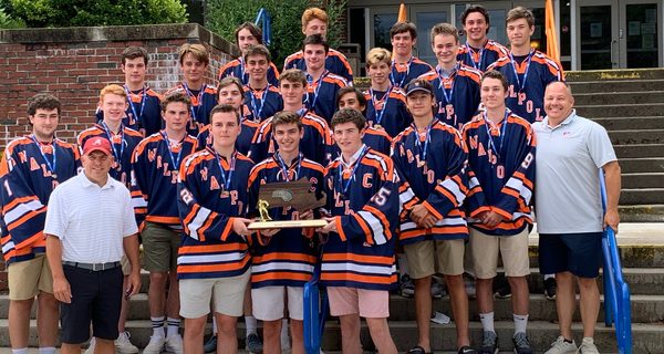 Walpole boys hockey presented with trophy