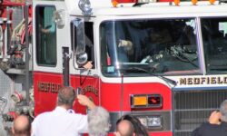 Town salutes Hughes for firefighting service